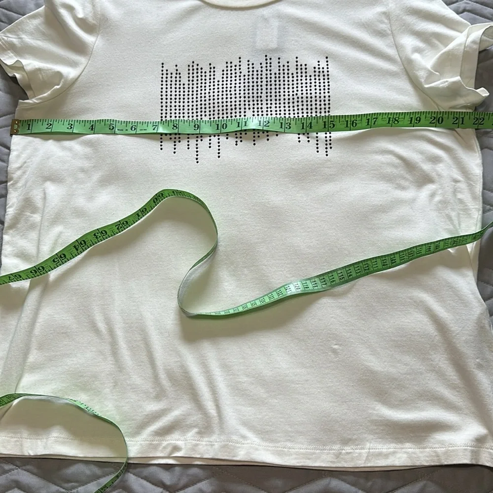 Sz XL ⭐️NWT Vero Moda Off White Embellished Sparkling T- Shirt - Picture 6 of 7